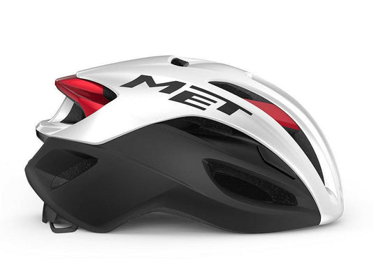 Met Rivale Mips Road Cycling Helmet (White/Black/Red Metallic/Matt Glossy) - MADOVERBIKING