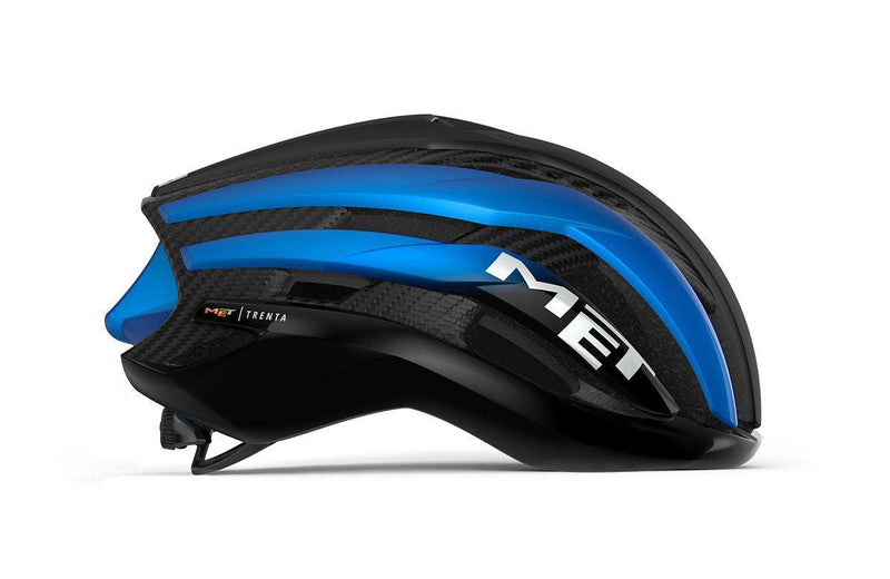 Load image into Gallery viewer, Met Trenta 3K Carbon Ce Road Cycling Helmet (Black Blue Metallic/Matt Glossy) - MADOVERBIKING
