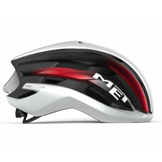 Met Trenta Mips Road Cycling Helmet (White/Black/Red Metallic/Glosy) - MADOVERBIKING