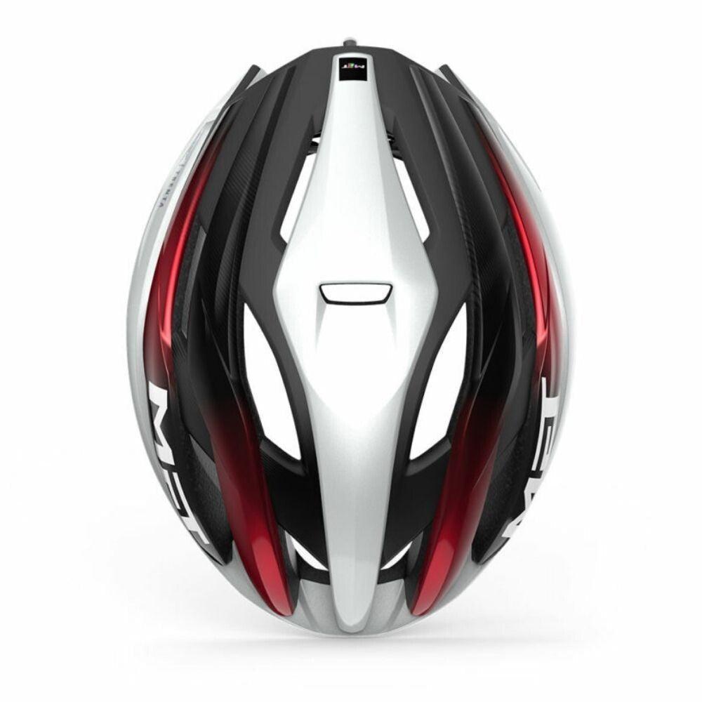 Met Trenta Mips Road Cycling Helmet (White/Black/Red Metallic/Glosy)