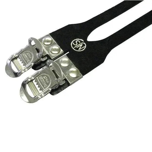 Load image into Gallery viewer, Mks Track Toe-Clip Belt 2 Buckle Made Odf Suede Black Njs Approved
