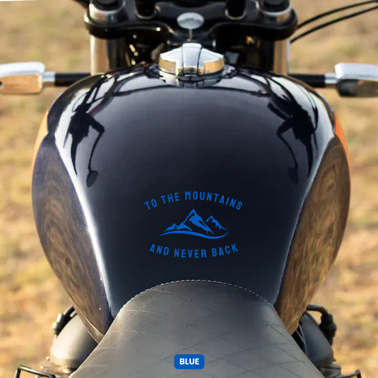 Premium Vinyl Based Sticker Decal "TO THE MOUNTAINS AND NEVER BACK" (pack of 2 pcs) for Cars & Bikes - MADOVERBIKING -  MADOVERBIKING