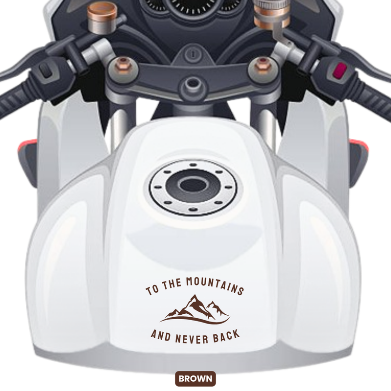 Load image into Gallery viewer, Premium Vinyl Based Sticker Decal &quot;TO THE MOUNTAINS AND NEVER BACK&quot; (pack of 2 pcs) for Cars &amp; Bikes - MADOVERBIKING -  MADOVERBIKING
