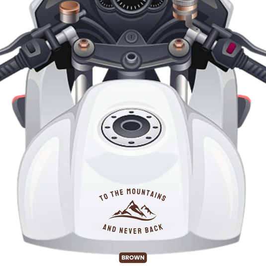 Premium Vinyl Based Sticker Decal "TO THE MOUNTAINS AND NEVER BACK" (pack of 2 pcs) for Cars & Bikes - MADOVERBIKING -  MADOVERBIKING