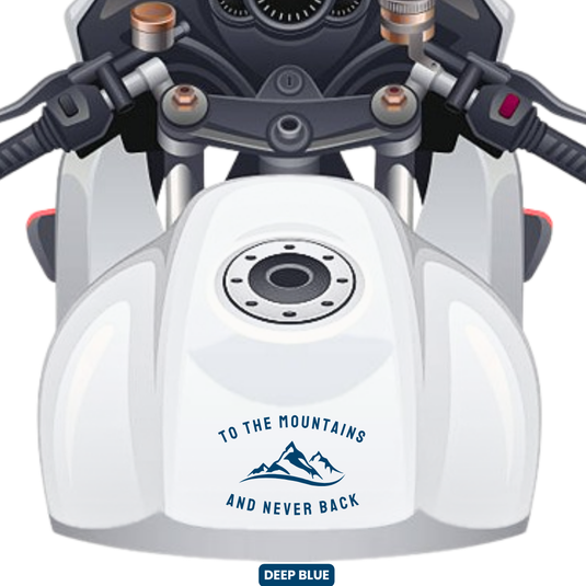 Premium Vinyl Based Sticker Decal "TO THE MOUNTAINS AND NEVER BACK" (pack of 2 pcs) for Cars & Bikes - MADOVERBIKING -  MADOVERBIKING