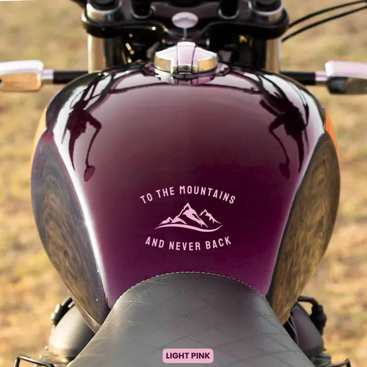 Premium Vinyl Based Sticker Decal "TO THE MOUNTAINS AND NEVER BACK" (pack of 2 pcs) for Cars & Bikes - MADOVERBIKING -  MADOVERBIKING