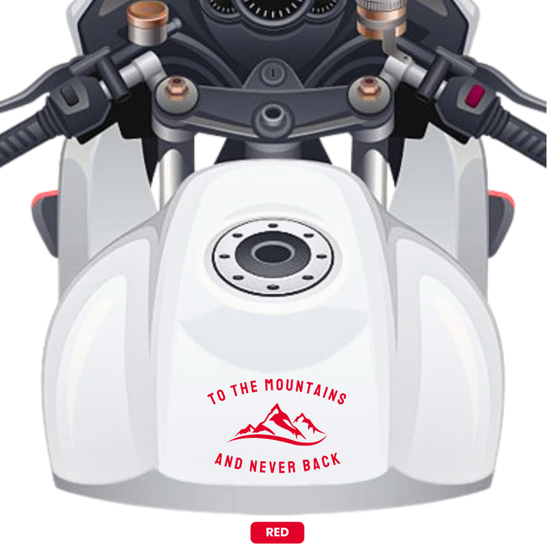 Load image into Gallery viewer, Premium Vinyl Based Sticker Decal &quot;TO THE MOUNTAINS AND NEVER BACK&quot; (pack of 2 pcs) for Cars &amp; Bikes - MADOVERBIKING -  MADOVERBIKING
