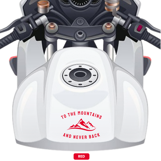 Premium Vinyl Based Sticker Decal "TO THE MOUNTAINS AND NEVER BACK" (pack of 2 pcs) for Cars & Bikes - MADOVERBIKING -  MADOVERBIKING