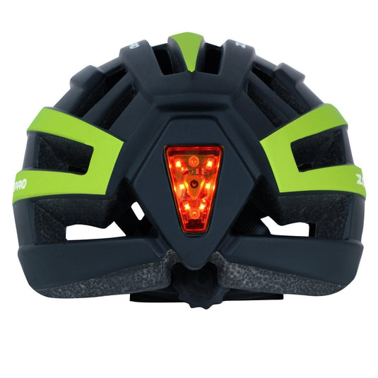 MTB Inmold Cycling Helmet with Rear LED Flicker Lights - Uphill Series (Black) - MADOVERBIKING