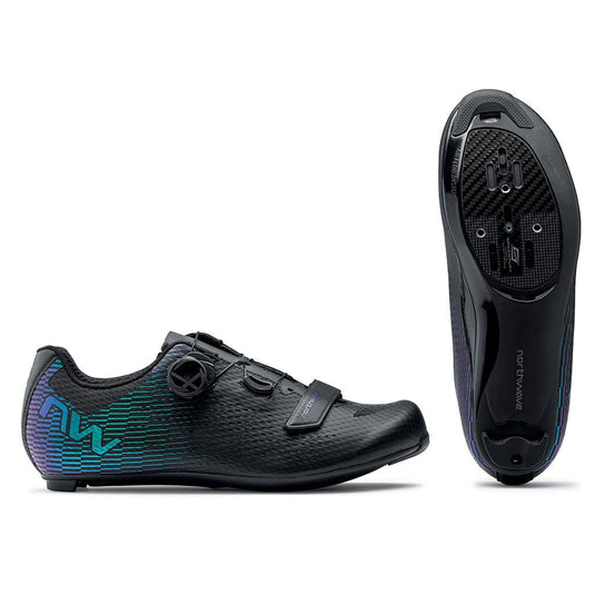 Northwave Road Cycling Shoes - Storm Carbon 2 (Black/Ridescent) - MADOVERBIKING