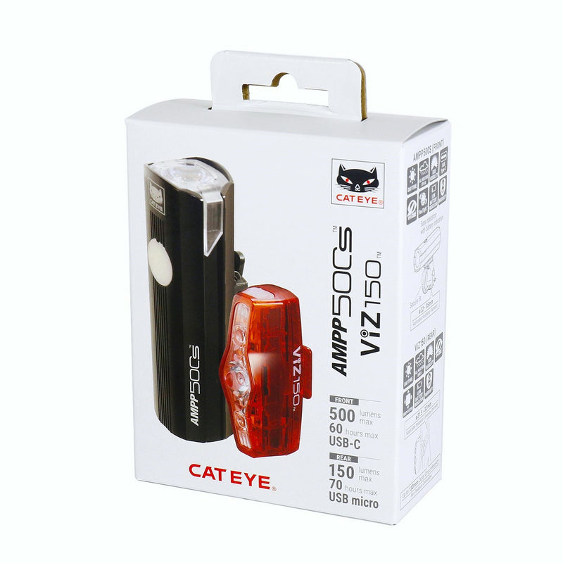 Load image into Gallery viewer, Cateye Lampset AMPP 500S (C type) &amp; VIZ150 EL085S/LD800 (micro USB)
