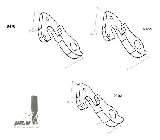 PILO DERAILLEUR HANGER FOR BULLS, ISAAC, JAMIS | GH-D102 - MADOVERBIKING