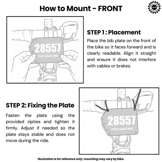 Personalized Cycling Race Number/BIB Plate (Acrylic, Seatpost Mount)