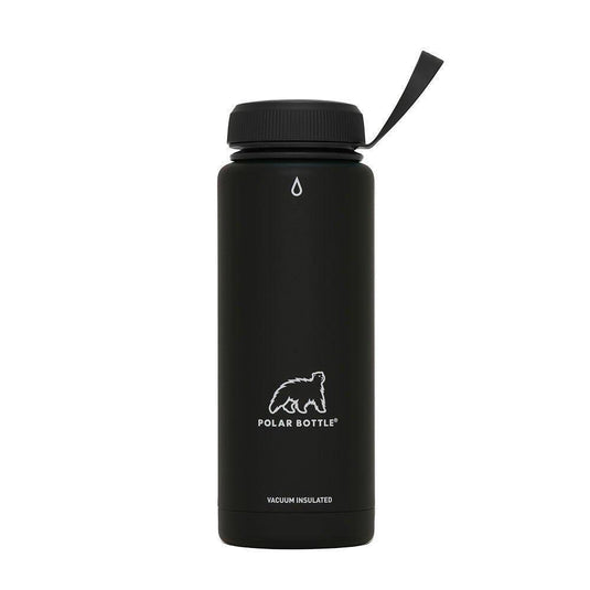 Polar Thermaluxe Insulated Ss Bottle - Powder Coat Black Simple Cap - MADOVERBIKING