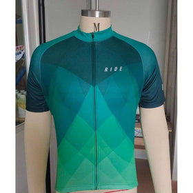 RIDE CYCLING JERSEY GREEN DIAGONAL (UNISEX)