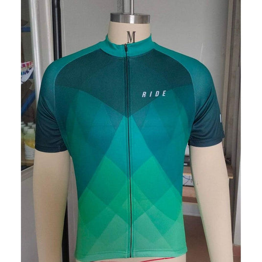 RIDE CYCLING JERSEY GREEN DIAGONAL (UNISEX)