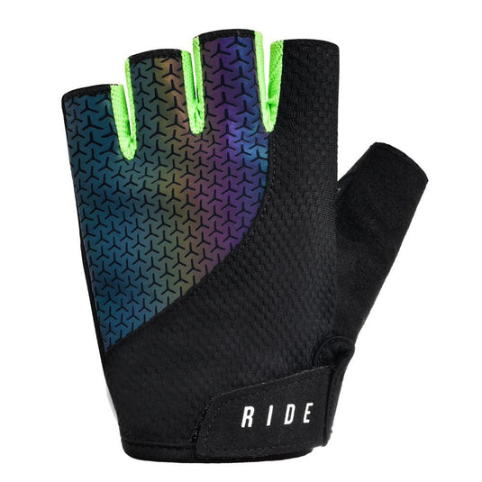 RIDE CYCLING PREMIUM UNISEX GLOVES-BLACK/GREEN (HALF FINGERS)