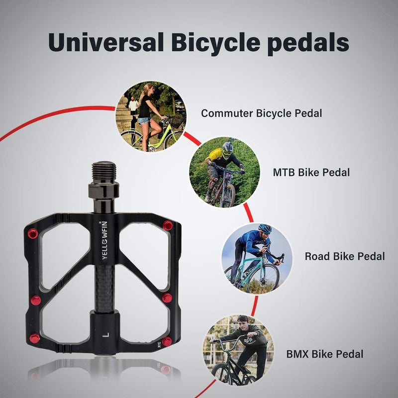 Load image into Gallery viewer, Bicycle Pedals | Aluminium Alloy, Sealed Bearings, Carbon Axle - MADOVERBIKING -  Yellowfin
