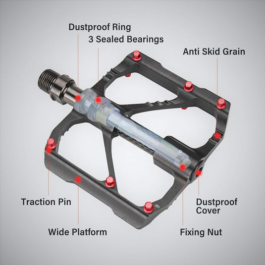 Bicycle Pedals | Aluminium Alloy, Sealed Bearings, Carbon Axle - MADOVERBIKING -  Yellowfin