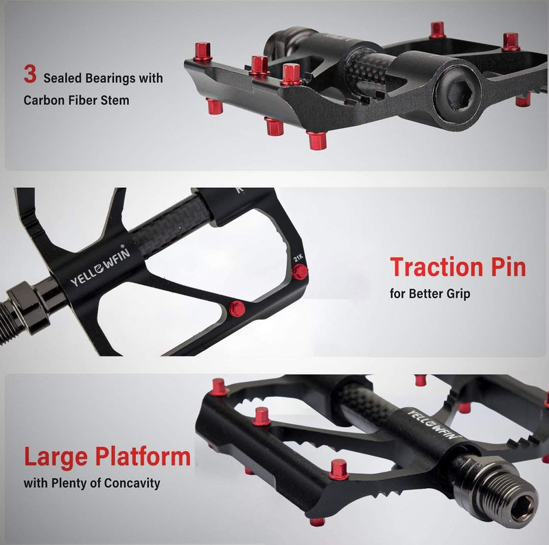 Load image into Gallery viewer, Bicycle Pedals | Aluminium Alloy, Sealed Bearings, Carbon Axle - MADOVERBIKING -  Yellowfin
