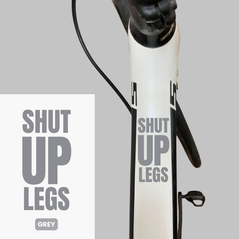 Load image into Gallery viewer, Bicycle Sticker Decal | SHUT UP LEGS (Set of 2) - MADOVERBIKING -  MADOVERBIKING
