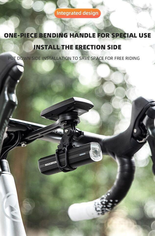 Rockbros Bike Computer Mount, Out Front Aluminum Bicycle Computer Mount for Road Bikes Aero Integrated Handlebar Compatible with Garmin, Wahoo, Bryton and GoPro - MADOVERBIKING