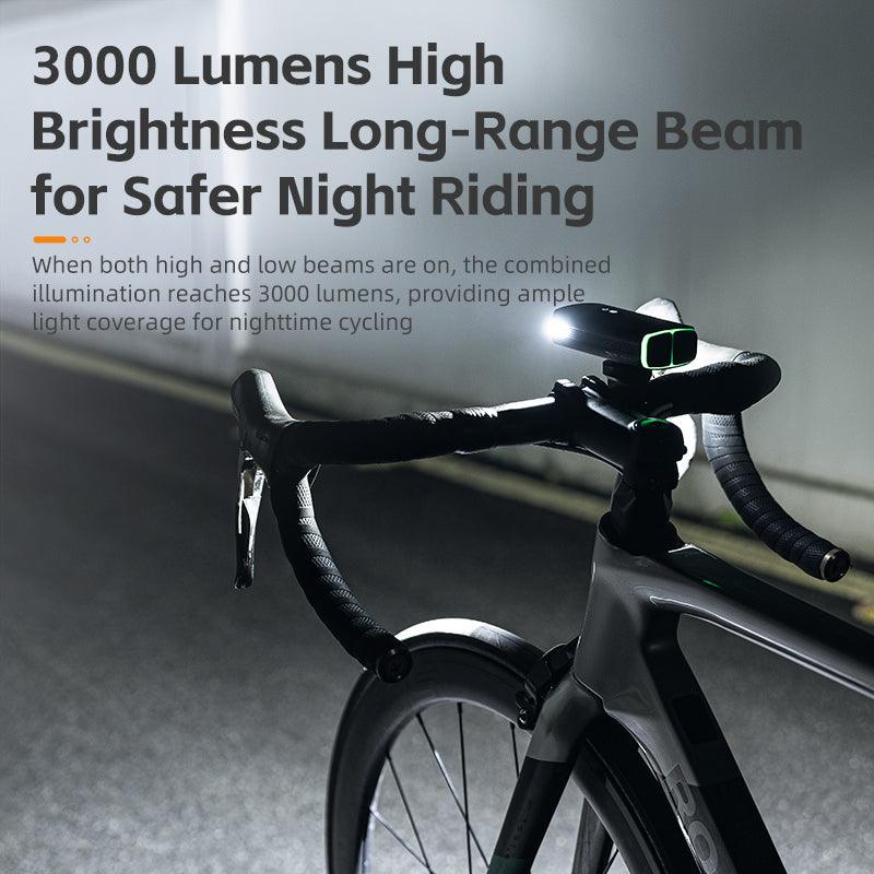 Load image into Gallery viewer, Rockbros Bike Light 3000 Lumens USB Rechargeable Bike Headlight Led IPX6 Waterproof Bike Front Light 5 Modes Aluminum Alloy Super Bright Bike Light for Night Riding - MADOVERBIKING

