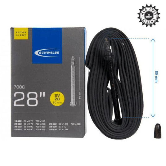 Schwalbe Sv20 Extra Light Road Tube (700 X 18C-28C) Presta Valve 80Mm