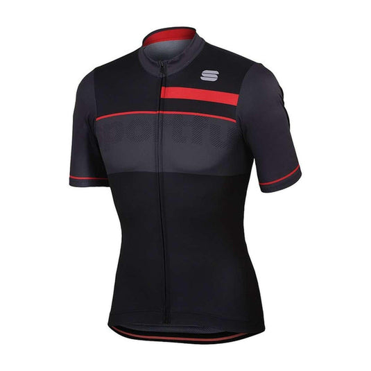 Sportful Squadra Corse Short Sleeve Jersey - Black/Anthracite Red - MADOVERBIKING