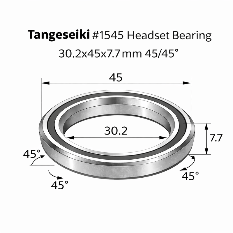 Load image into Gallery viewer, TANGESEIKI HEADSET BEARING | 1545 (30.2X45X7.7 MM 45/45°)
