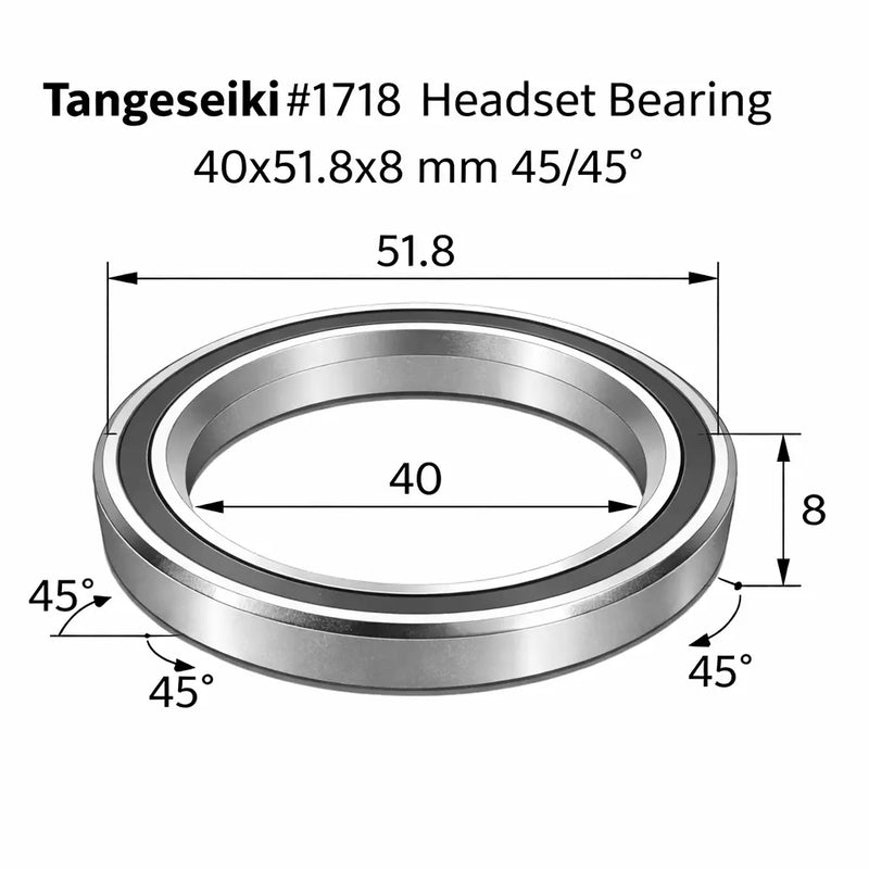 Load image into Gallery viewer, TANGESEIKI HEADSET BEARING | 1718 (40X51.8X8 MM 45/45°) - MADOVERBIKING
