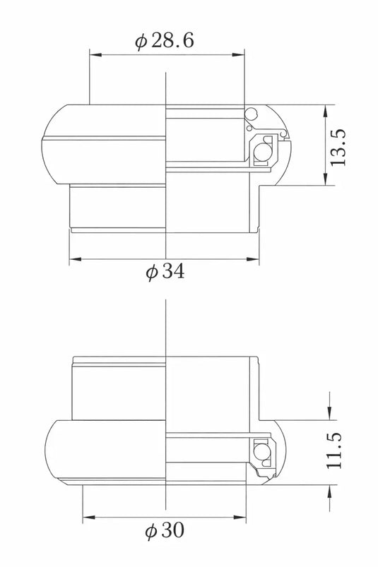 TANGESEIKI TECHNOGLIDE J2 ZERO STACK THREADLESS HEADSET 1" | EC32 - MADOVERBIKING