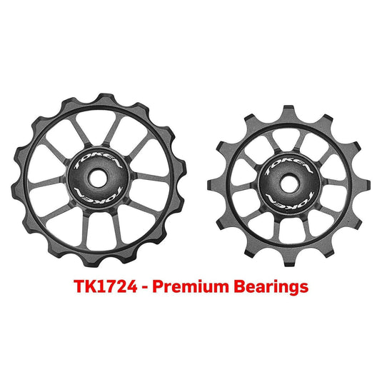 Token Rd Pulley Set For Shimano/Sram Alloy 11 Speed Upper 12T Lower 14T - Black