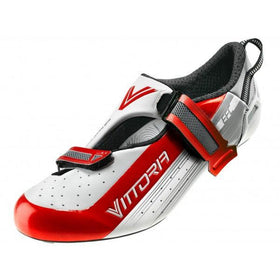 Vittoria Tri Pro Road Cycling Shoes (White/Red) - MADOVERBIKING
