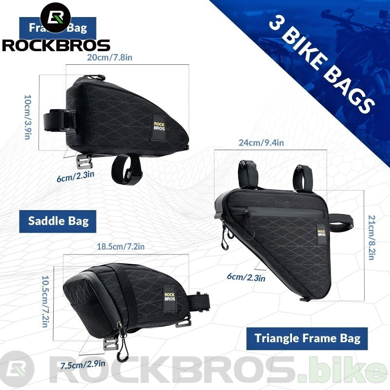 Load image into Gallery viewer, Bike Packing Bags Combo | Three Bag Set for Frame, Top Tube &amp; Saddle ROCKBROS MADOVERBIKING
