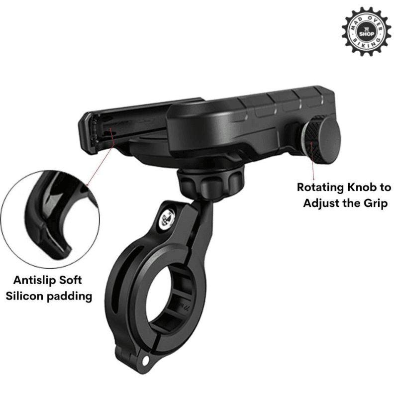 Load image into Gallery viewer, Yellowfin Jaw Grip Waterproof Bicycle Mobile Phone Holder Mount With 360° Rotation For Maps And Gps Navigation (M8S Black) - MADOVERBIKING
