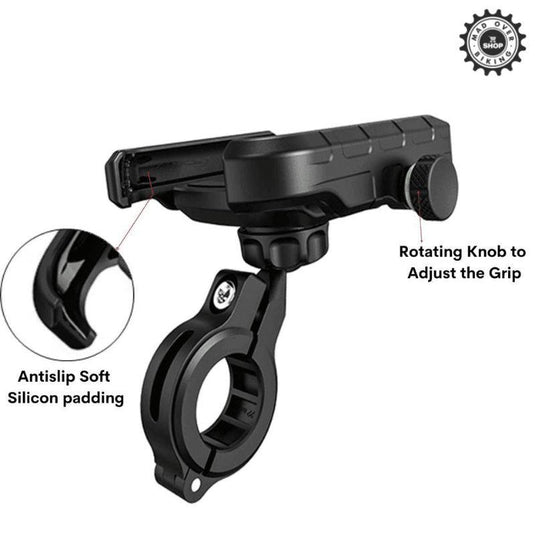 Yellowfin Jaw Grip Waterproof Bicycle Mobile Phone Holder Mount With 360° Rotation For Maps And Gps Navigation (M8S Black) - MADOVERBIKING
