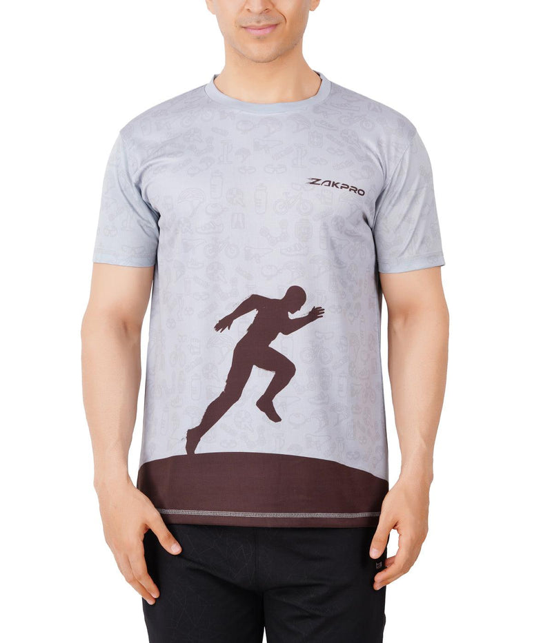 Load image into Gallery viewer, ZAKPRO Men Sports Tees (Grey Run) - MADOVERBIKING
