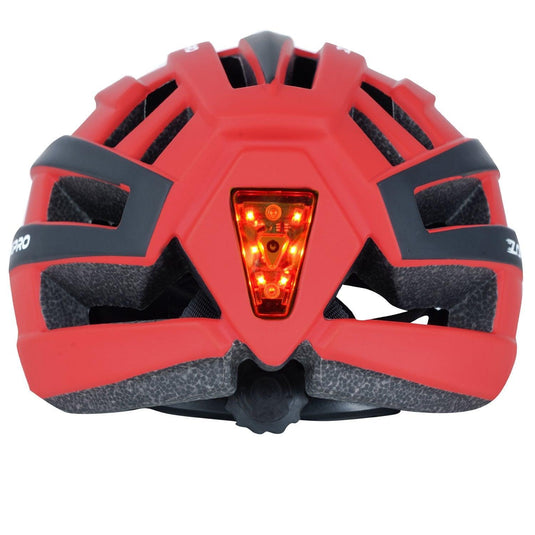 ZAKPRO MTB Inmold Cycling Helmet with Rear LED Flicker Lights - Uphill Series (Red) - MADOVERBIKING