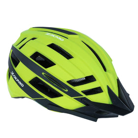 ZAKPRO MTB Inmold Cycling Helmet with Rear LED Flicker Lights - Uphill (SeriesFluorescent Green)