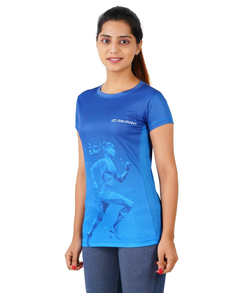 Load image into Gallery viewer, ZAKPRO Women Sports Tees (Bluish Run) - MADOVERBIKING
